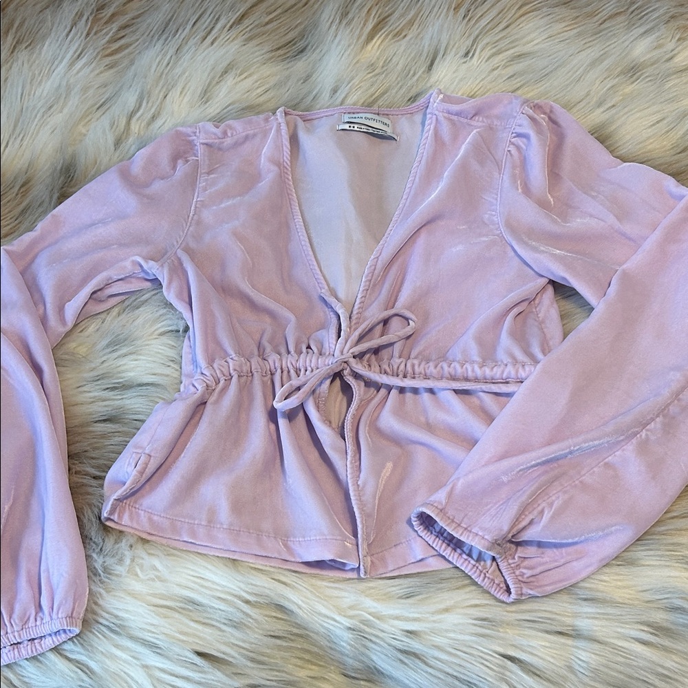Urban Outfitters Lilac Tie-Front Blouse
